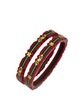 22kt (916) Yellow Gold Handmade Pola Bangles Red and Green Colour|Chooda|Churas for Women with Purity Certificate