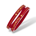 22kt (916) Yellow Gold Handmade Red Pola Bangles Flower Design for Women with Purity Certificate (Set of 2pcs)