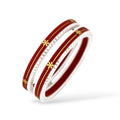 22kt (916) Yellow Gold Handmade Red And White  Pola Bangles Flower Design for Women with Purity Certificate (Set of 2pcs)